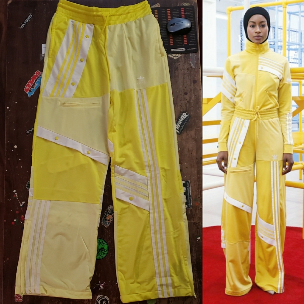 Adidas Daniëlle Cathari Deconstructed Relaxed Wide Leg Track Pant M Shock Yellow
